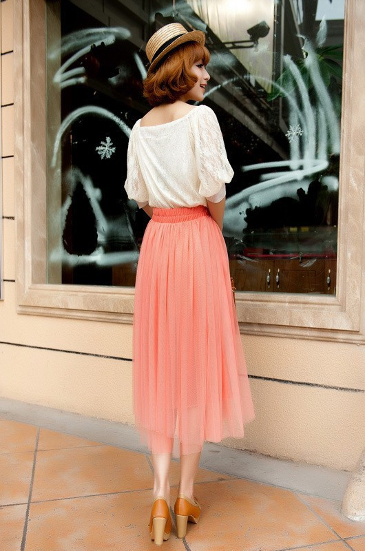  Rok  Chiffon Tutu  Wanita All Size Cream  JakartaNotebook com